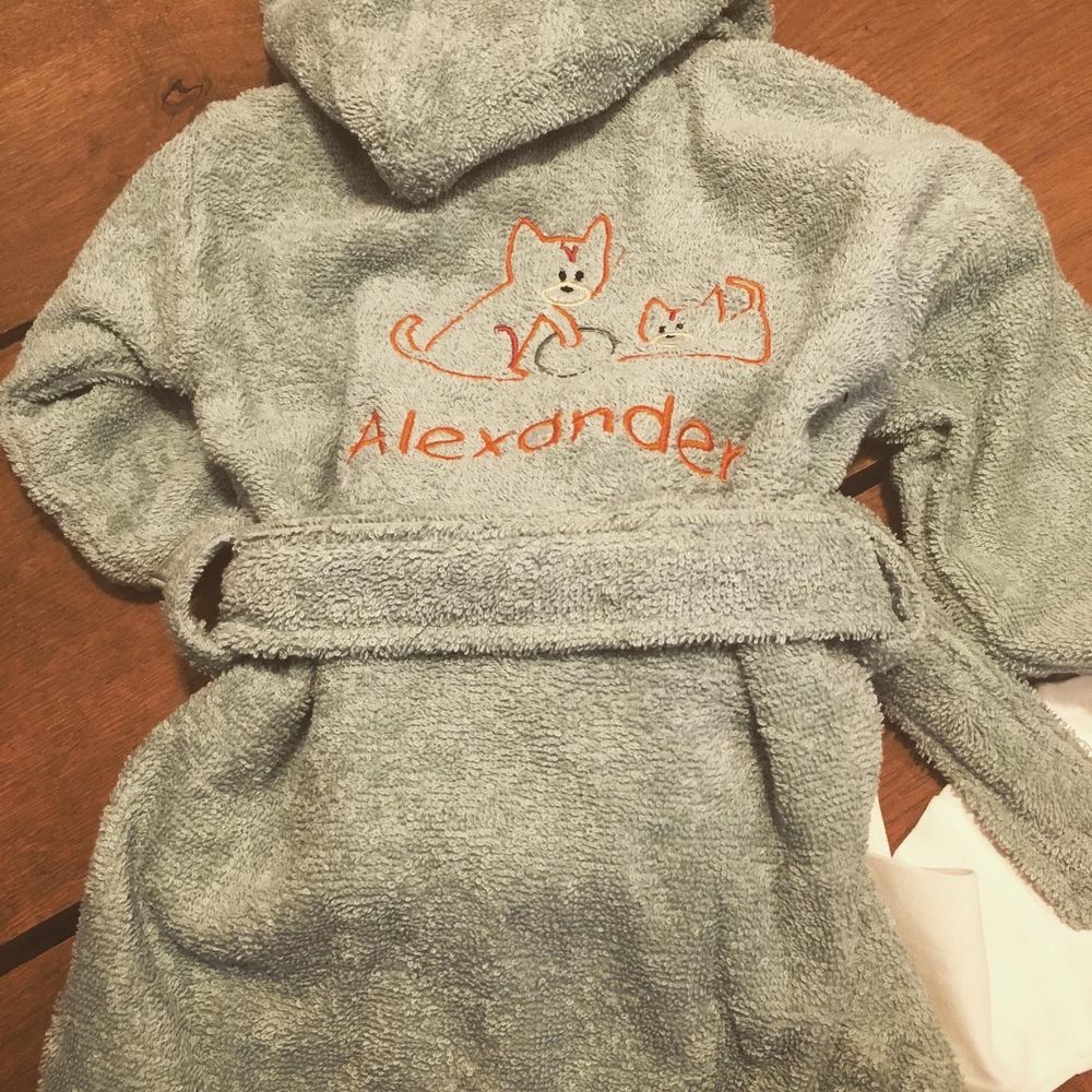 Geborduurde baby-/peuterbadjas