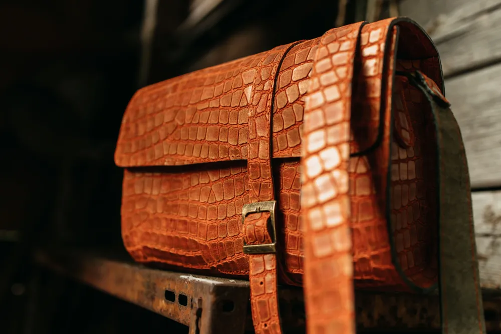 Krokodil-Reliëf Lederen Messenger Tas