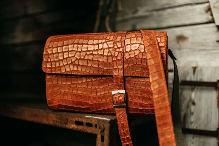 Krokodil-Reliëf Lederen Messenger Tas